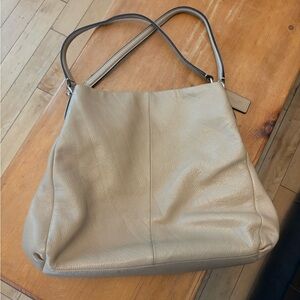 Coach Beige Leather Shoulder Bag